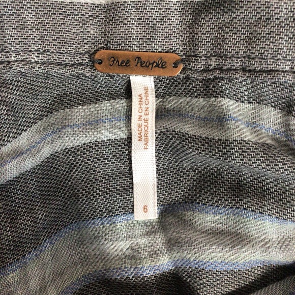 Free People Gray Plaid Skirt - Size 6 - Picture 4 of 8